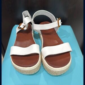 MIA White and Brown Espadrille Sandals